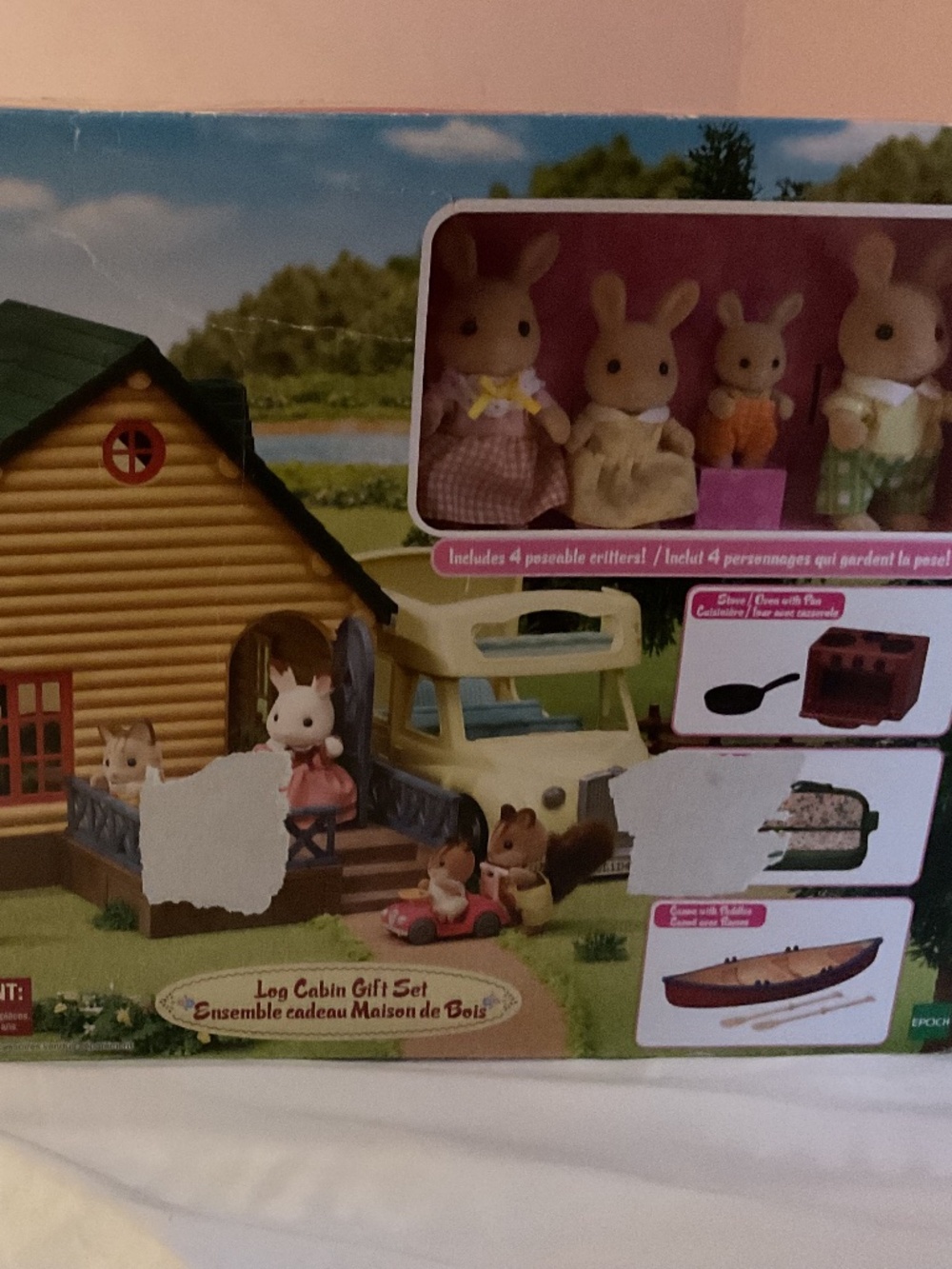slyvanian family Calico Critters Log Cabin Gift Set, Collectible Dollhouse Toy w